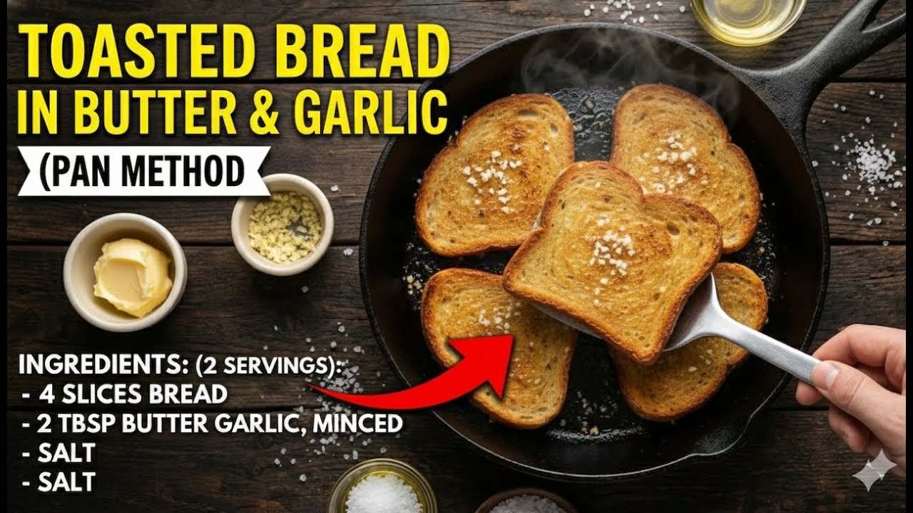 Toasted Bread in Butter & Garlic (Pan Method)