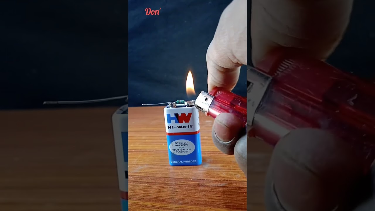 🔥 Fire On 9 Volt Battery 🔋 | Experiment | #shorts #youtubeshorts #experiment