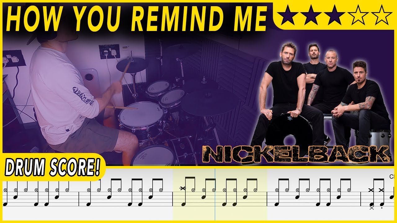 How You Remind Me - Nickelback | DRUM SCORE Sheet Music | #352 DRUMSCRIBE