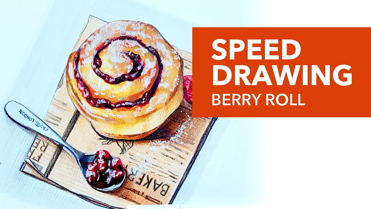 Timelapse Copic Markers Drawing | Berry Roll illustration