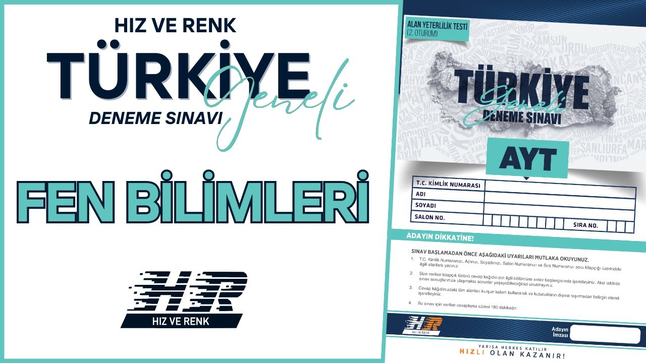 HIZ VE RENK YAYINLARI TÜRKİYE GENELİ DENEME SINAVI AYT FEN BİLİMLERİ VİDEO SORU ÇÖZÜMÜ