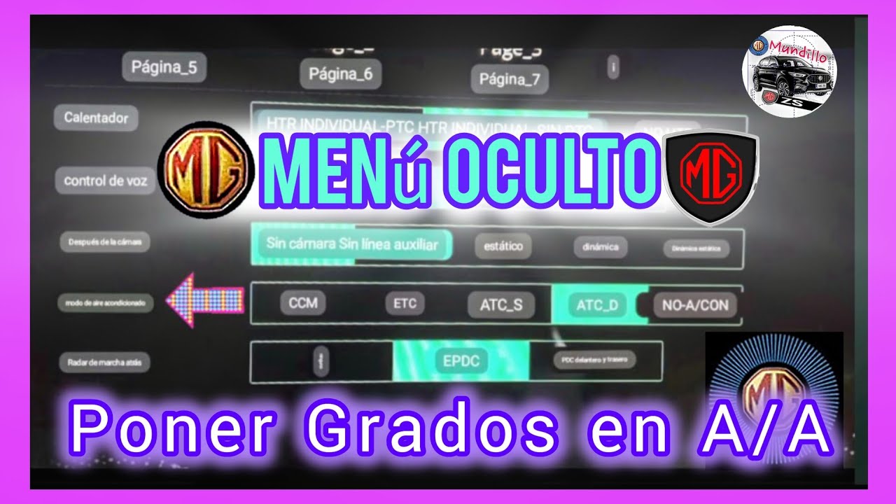 MG ZS Menú Oculto/Secreto. Accionamos los Grados Numéricos del A/A. Aumentamos fuerza del ventilador