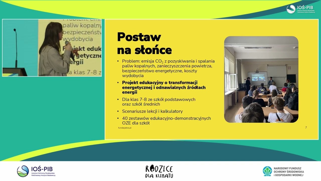 Sesja I: Dobre praktyki w edukacji klimatycznej w szkołach - Projekty edukacyjne Fundacji BOŚ