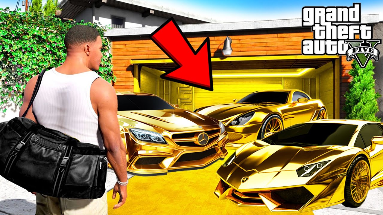 Franklin Collecting EXPENSIVE GOLD SUPER CARS in GTA 5 | SHINCHAN and CHOP