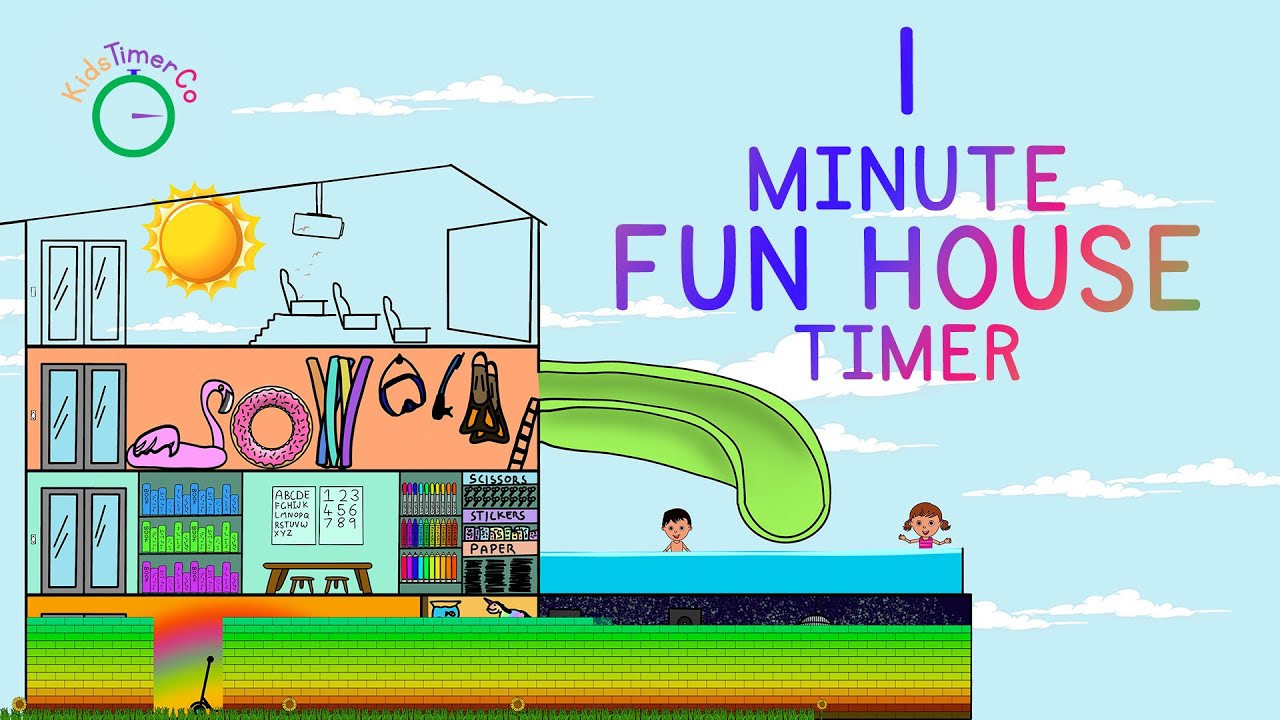1 Minute Fun House Timer - Kids Visual Timer
