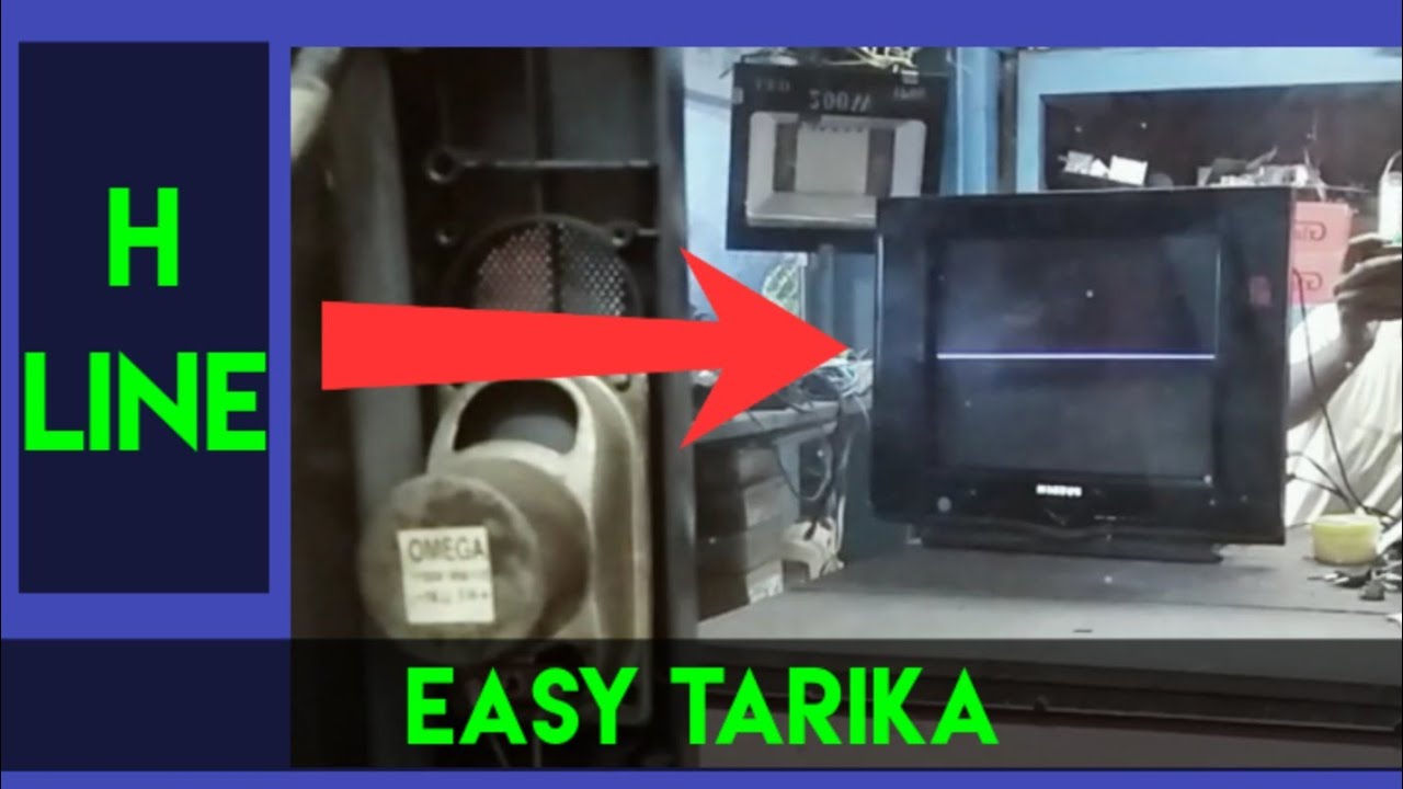 Horizontal line problem repair in China pcb. // H-line problem CRT TV repair hindi.
