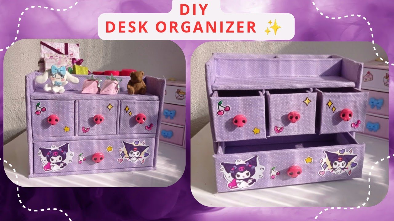 Diy cute desk organizer/Decor cabinet with 4 drawers /diy/craft/#tutorial 