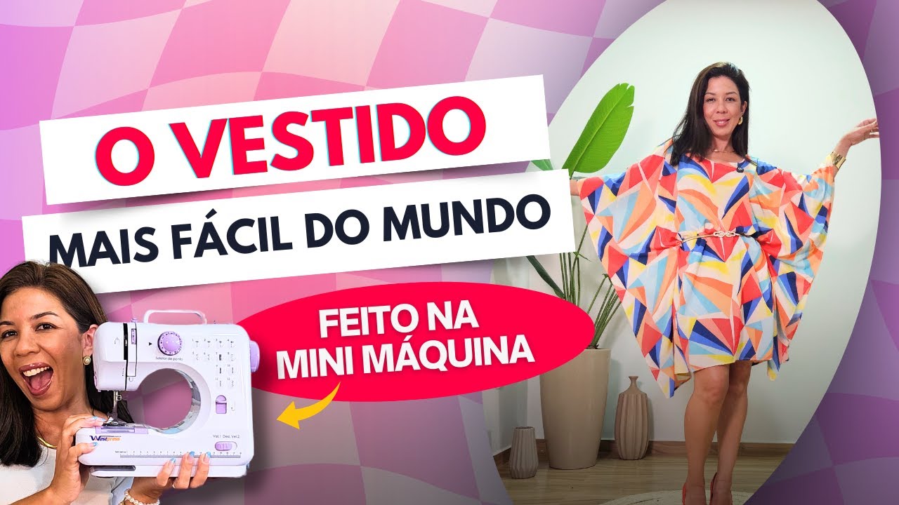 Como fazer um vestido fácil, sem molde só na doméstica | Josi Faria