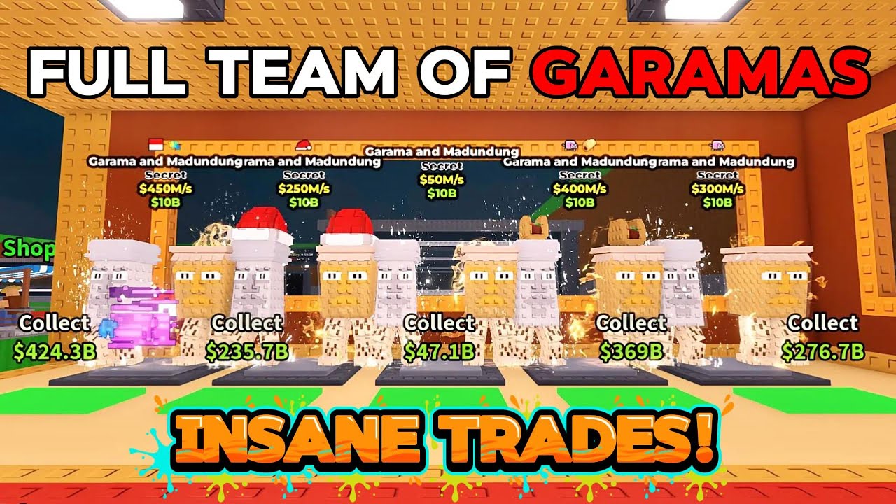 HOW I GOT A FULL TEAM OF GARAMAS FROM TRADING IN STEAL A BRAINROT ROBLOX!