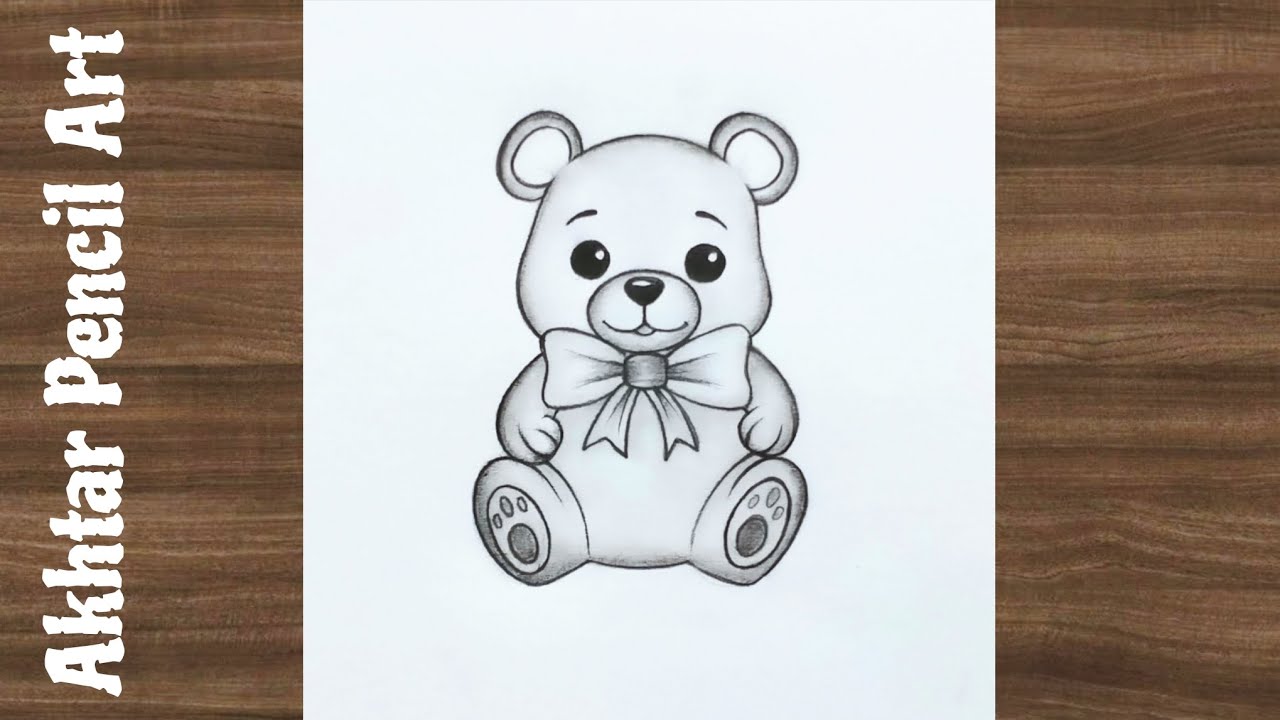 How To Draw Cute Teddy Bear Drawing, A Cute Teddy Bear Pencil Art Step by Step, Drawing Tutorial 