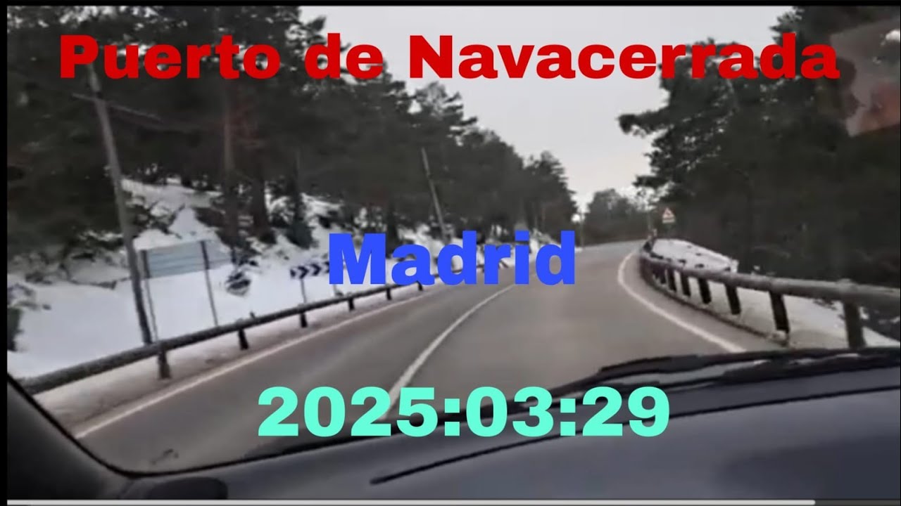 P uerto de Navacerreda جمال الطبيعة بمدريد منظر الثلوج رائع جدا2025:03:29🇪🇦