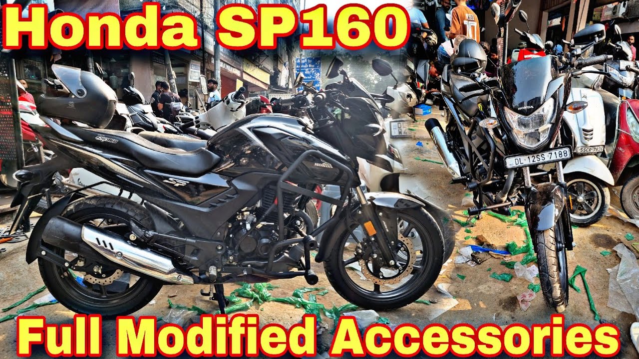 Honda SP160 Plug And Play Modified Accessories 🔥 Best Quality Crash Guard💥 Full Modified Accessories