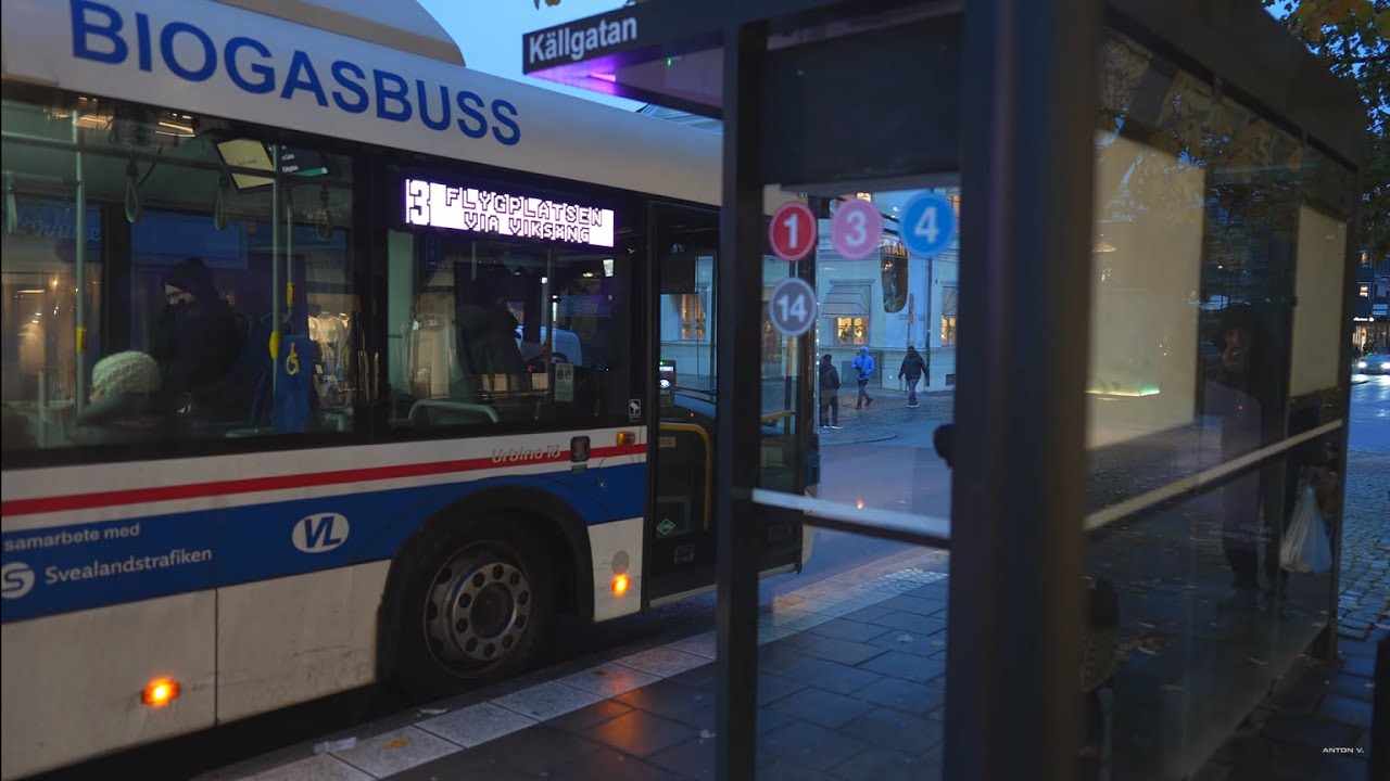 Sweden, Västerås, bus 3 ride from Eriks Lund Shopping Center to Källgatan
