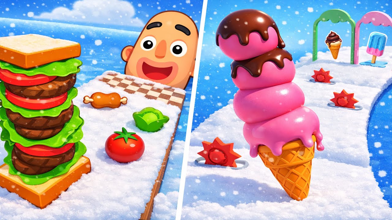 Sandwich Run 🆚 Stacky Ice Cream Runner🧿🌺🌈Walkthrough Android IOS 2025 New Update Gameplay 77785