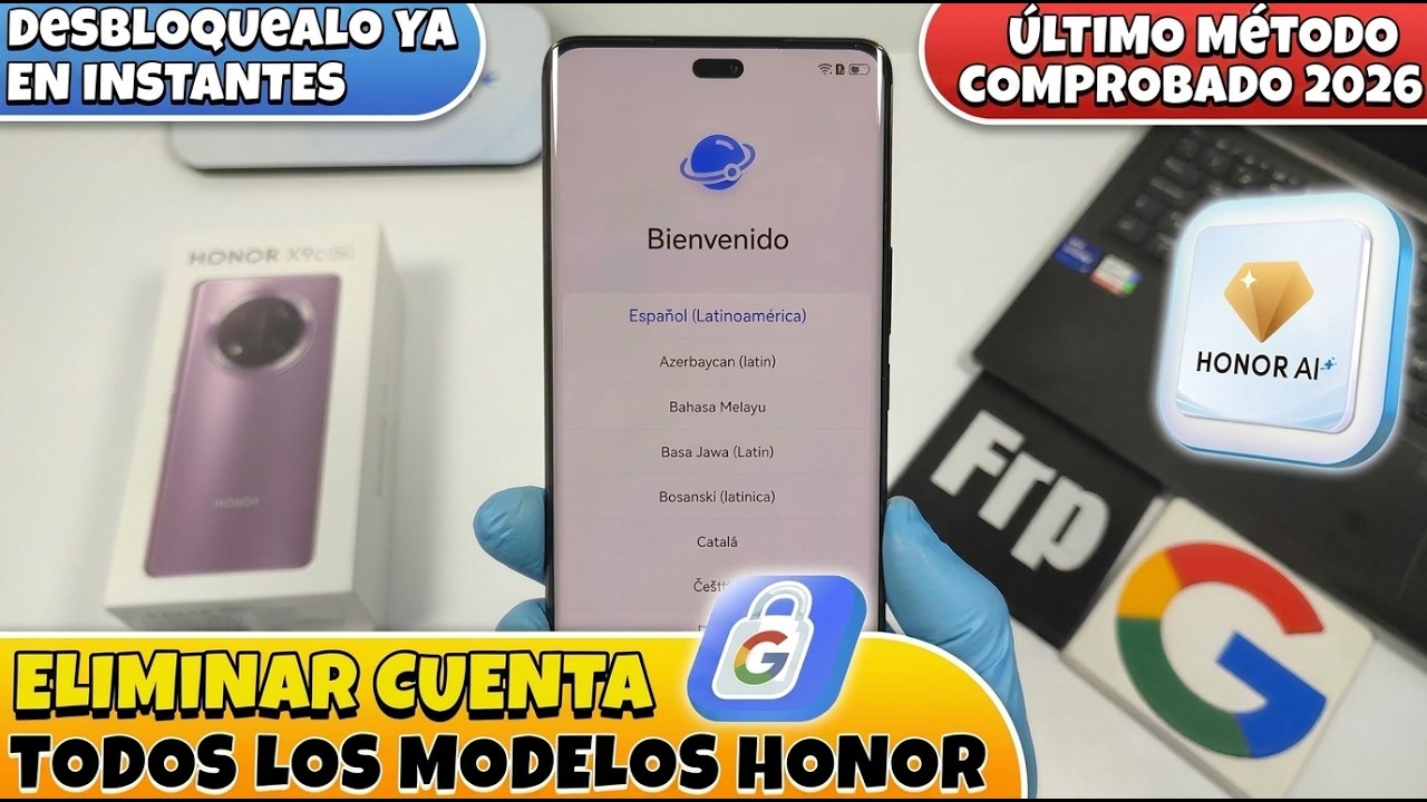 Quitar, Eliminar, Desbloquear Cuenta Google Honor - Actualizado 2025 - Para Todos Los modelos- Facil