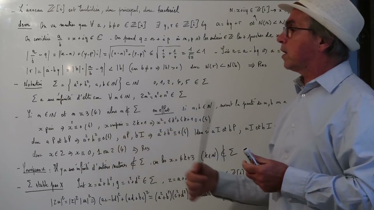 CH158 Entiers de Gauss Théorème des 2 carrés 1 / 1