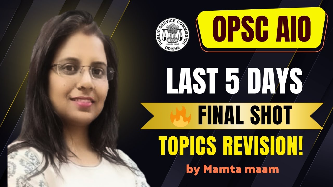 OPSC Assistant Industry officer || Final Shot | Full Revision || OPSC AIO Dedicated classes