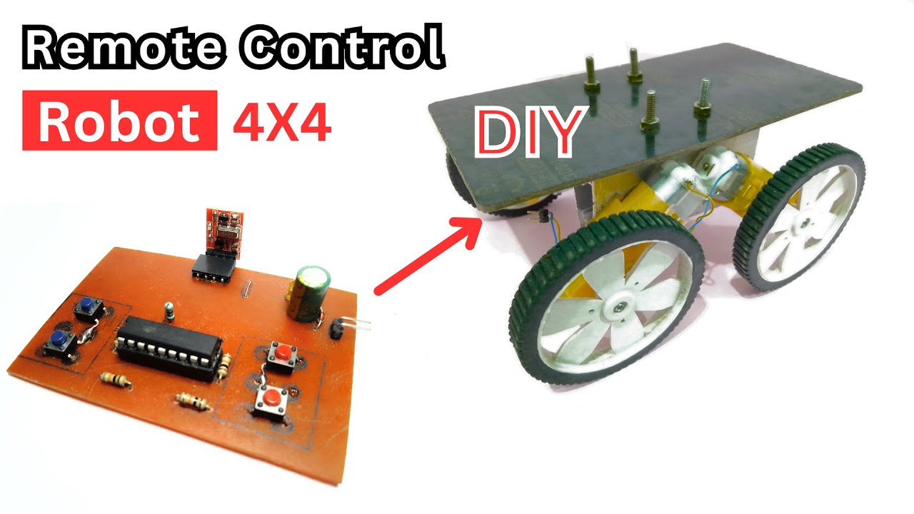 Homemade 4-Wheel Drive Remote Control Car #ht12e and ht12d