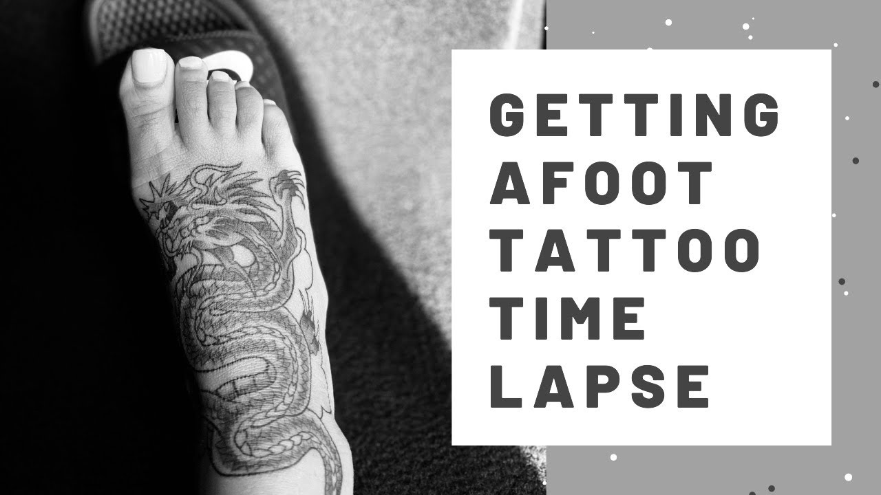 Getting a dragon foot tattoo during quarantine | foot tattoo time lapse vlog