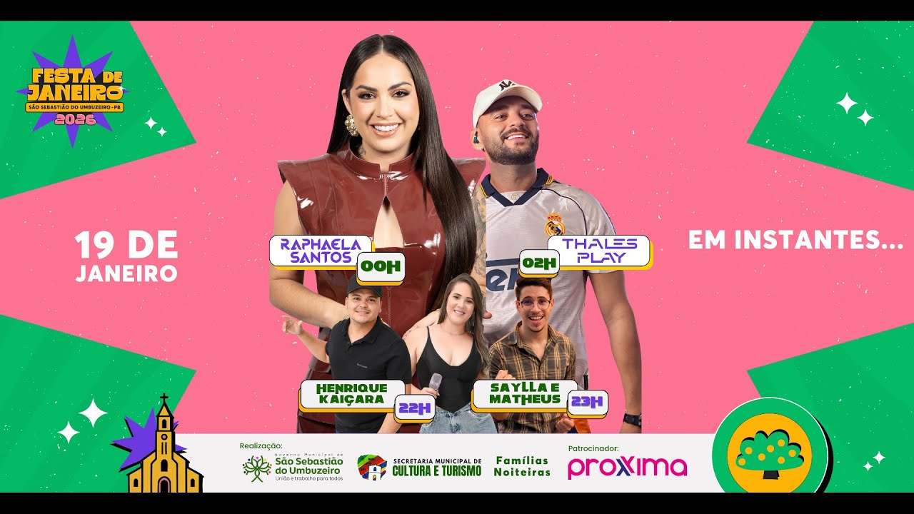 🔴 RAPHAELA SANTOS, THALES PLAY e MAIS | Festa de Janeiro 2026 de S.S. do Umbuzeiro PB