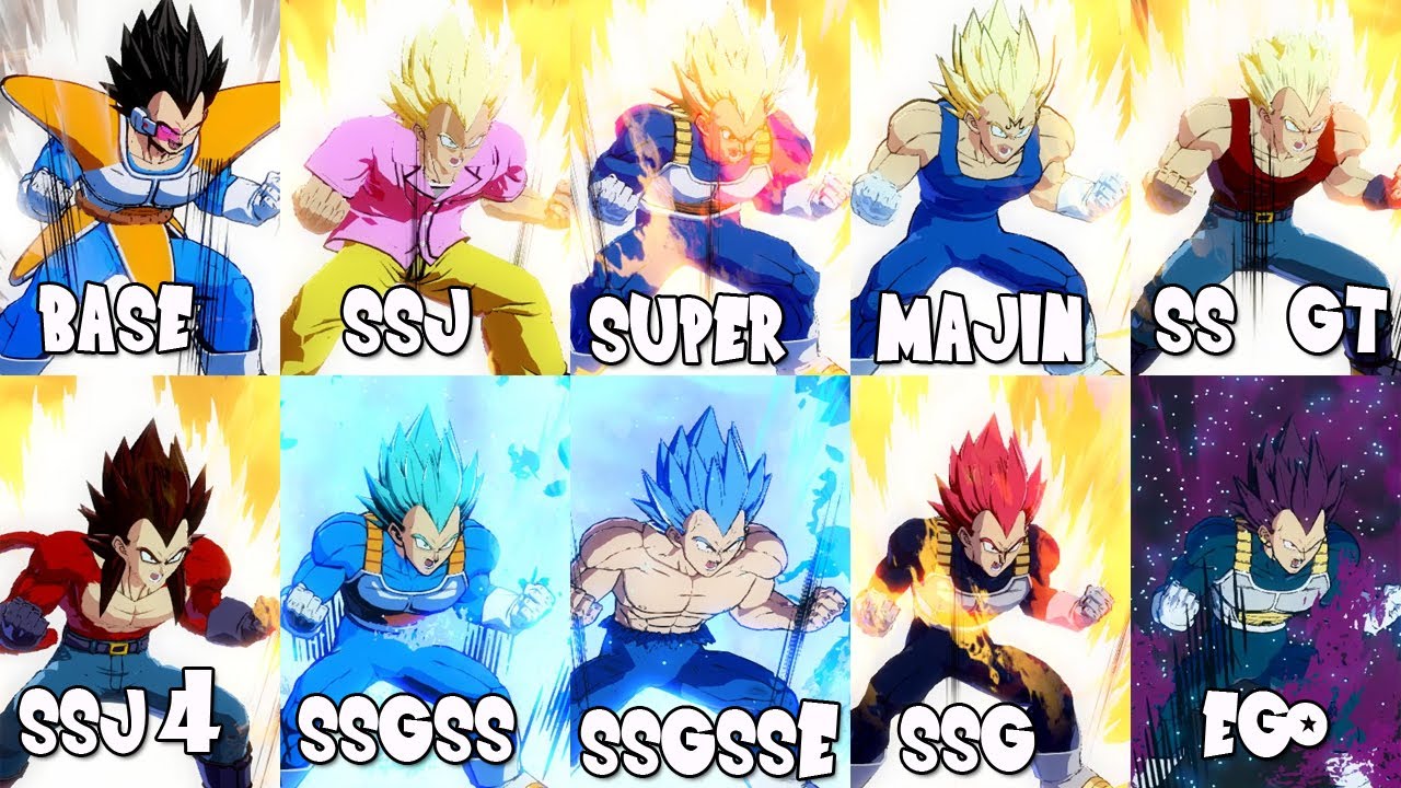 DbfZ Literally ALL VEGETA TRANSFORMATIONS that Exist