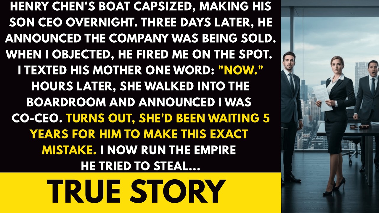 He Fired Me the Day His Father Died—Then His Mother Made Me Co-CEO. He Never Saw It Coming.