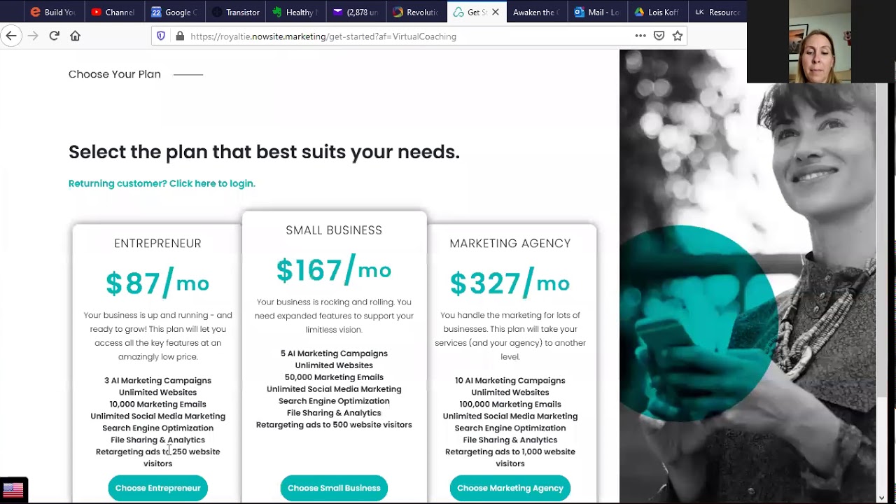 How to sign up for Nowsite Marketing