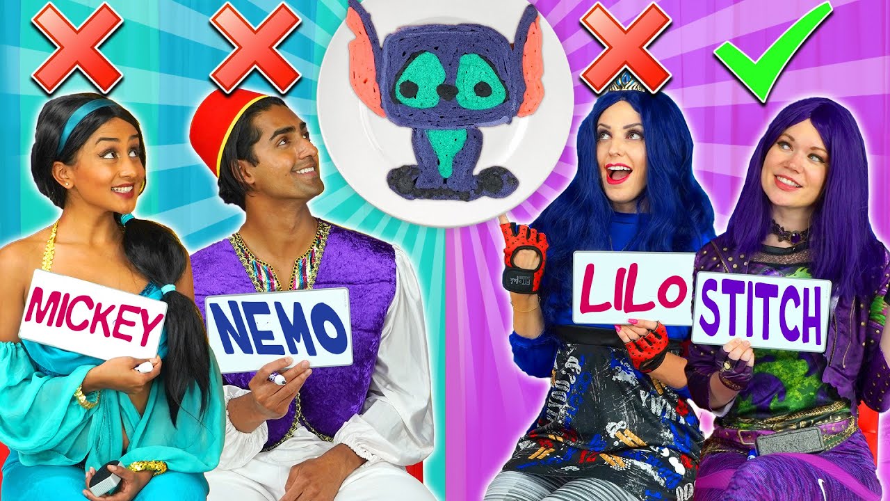 ALADDIN VS DESCENDANTS GUESS THE PANCAKE ART. Totally TV Challenge