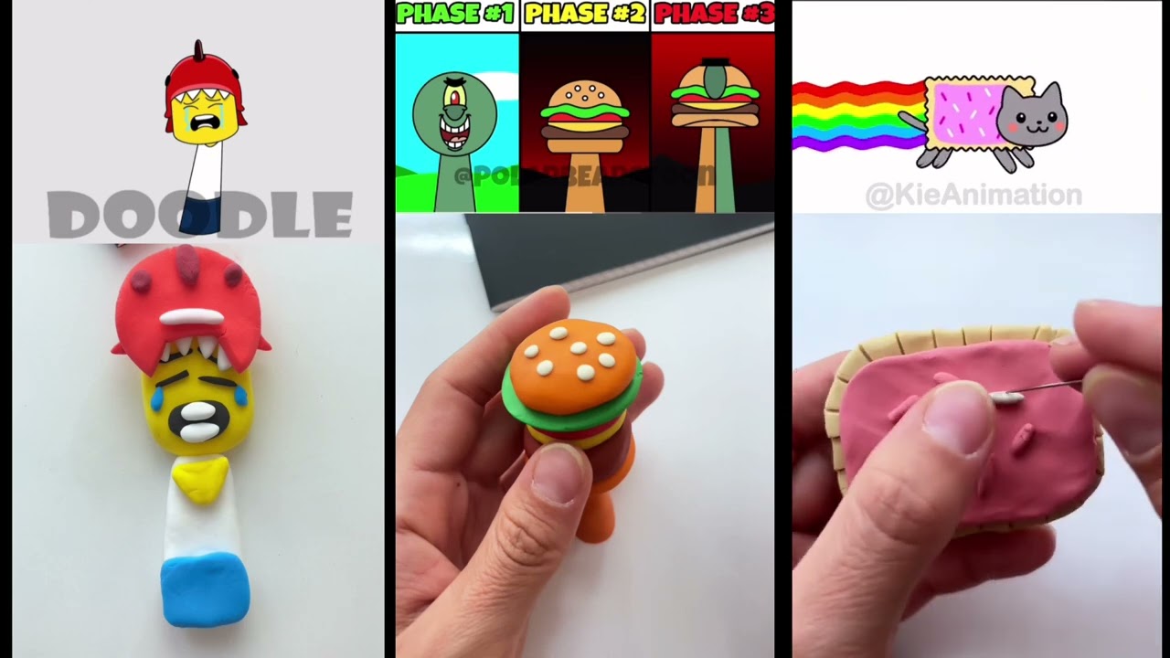 I made Sprunki OC DINO KID and Burger emoji and Nyan Cat