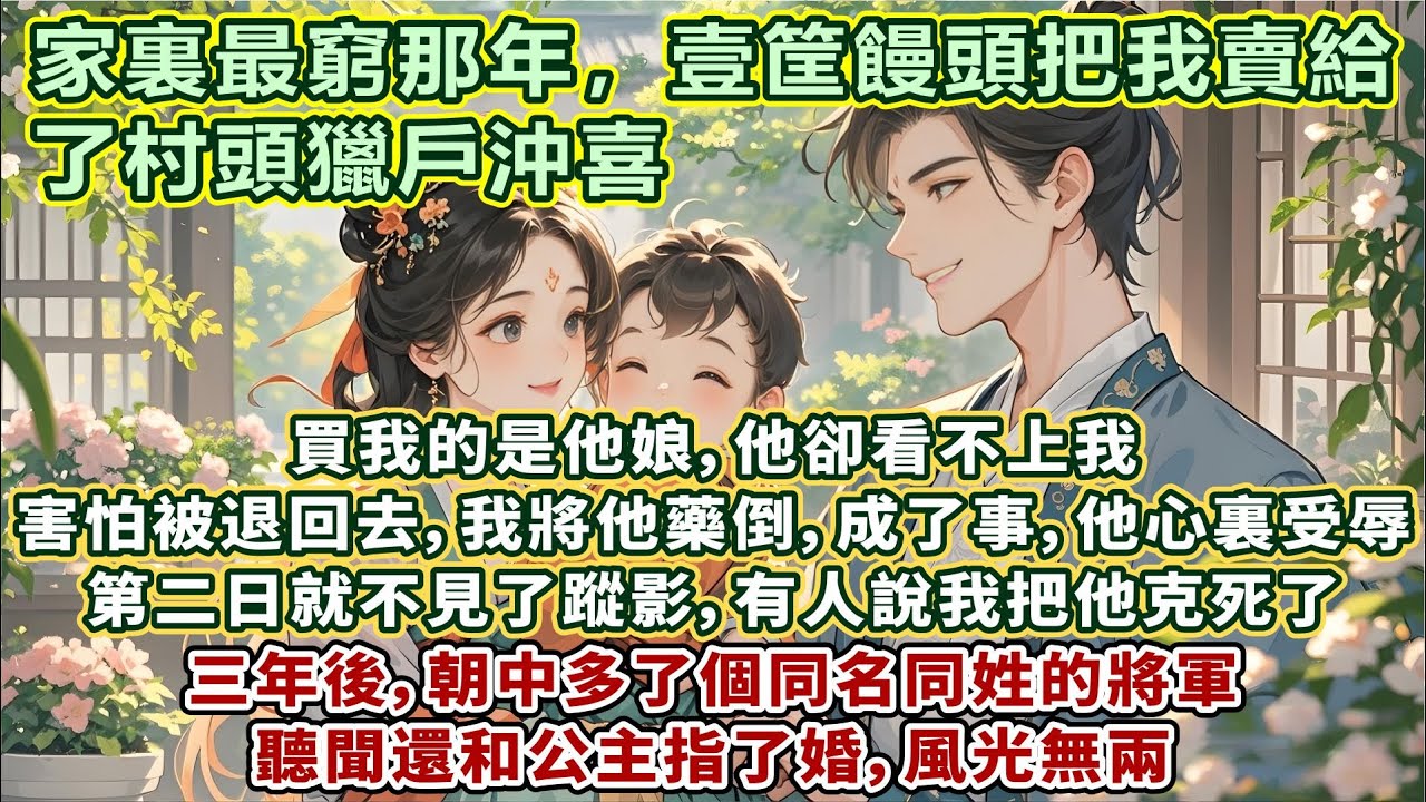 完結甜文：家裏最窮那年，壹筐饅頭把我賣給了村頭獵戶沖喜。買我的是他娘，他看不上我。害怕被退回去，我將他藥倒，成了事。他心裏受辱，第二日就不見了蹤影，有人說我把他克死了。三年後，朝中多了個同名同姓的將軍