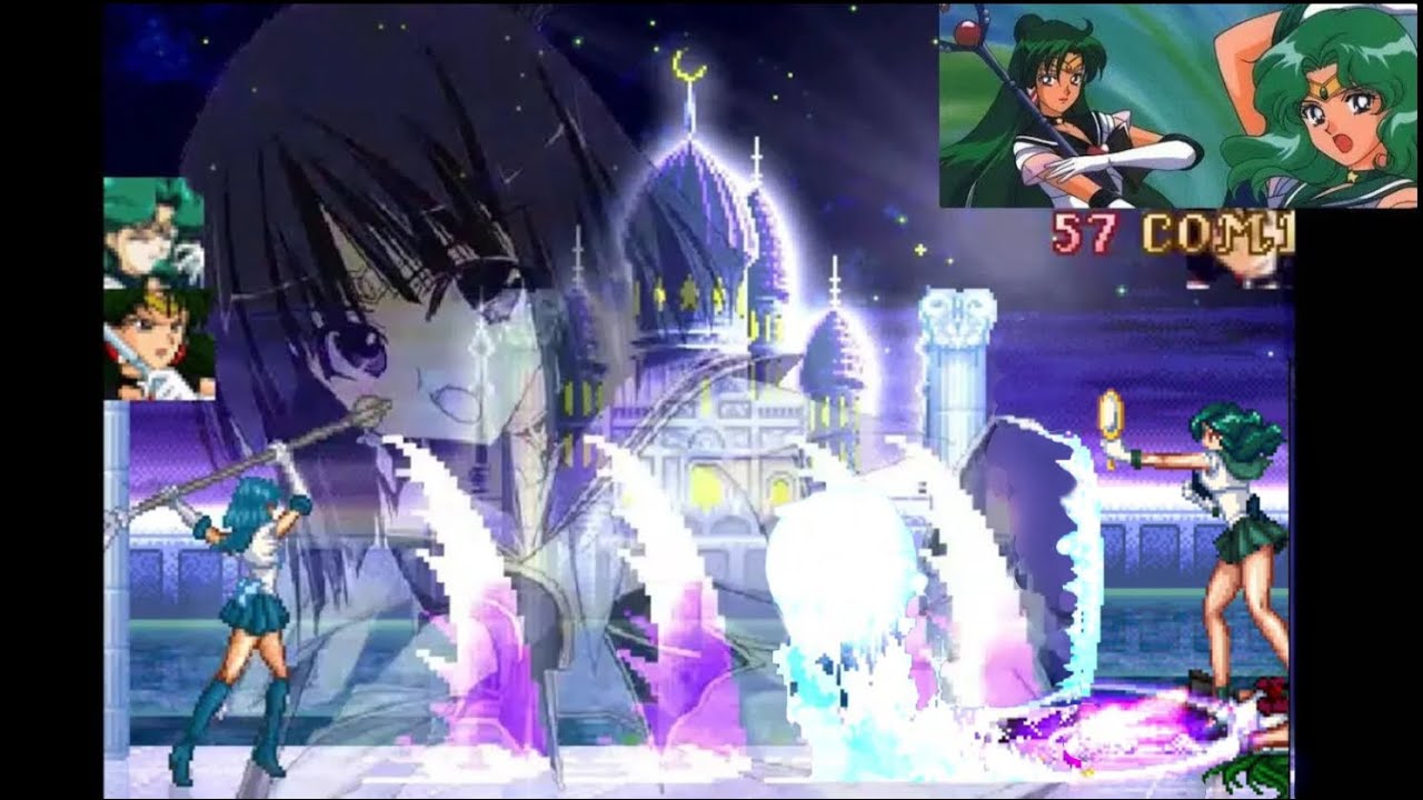 Sailor Neptune and Pluto VS Saturn - Sailor Moon: Mugen Game