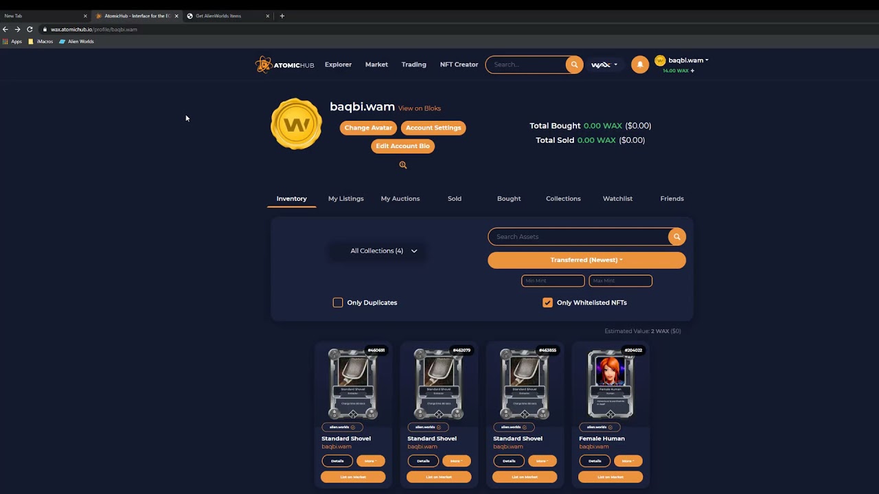 Alien Worlds Free NFT and Tools and Items   GET WAX and TLM for free  BEST MINING TOOLS