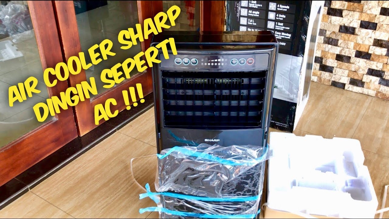 UNBOXING AIR COOLER SHARP PJ-A77TY-B ADEM BANGET !!!