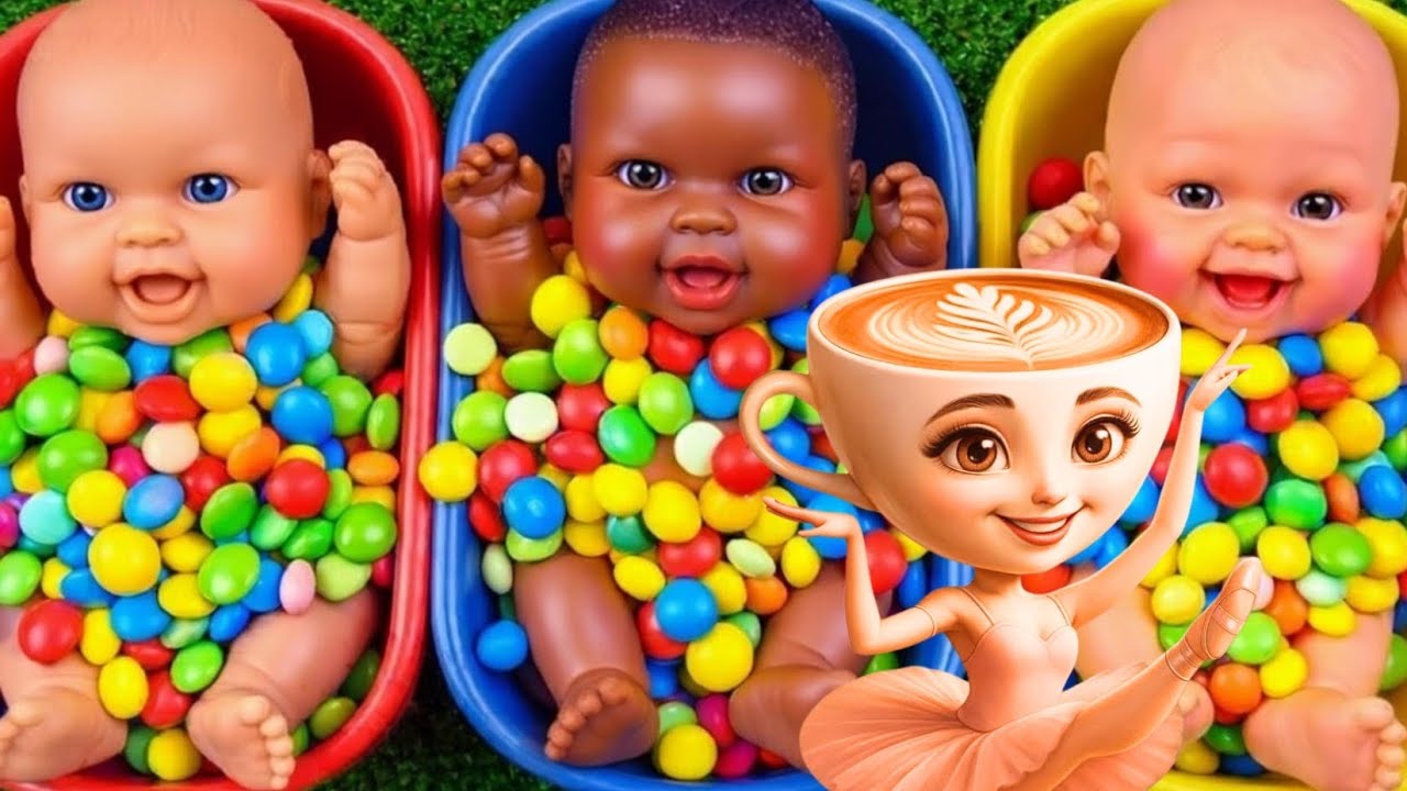 6 Minutes Satisfying with Full of 3 Rainbow BathTubs Candy with M&M's & Magic Slime Cutting Video 