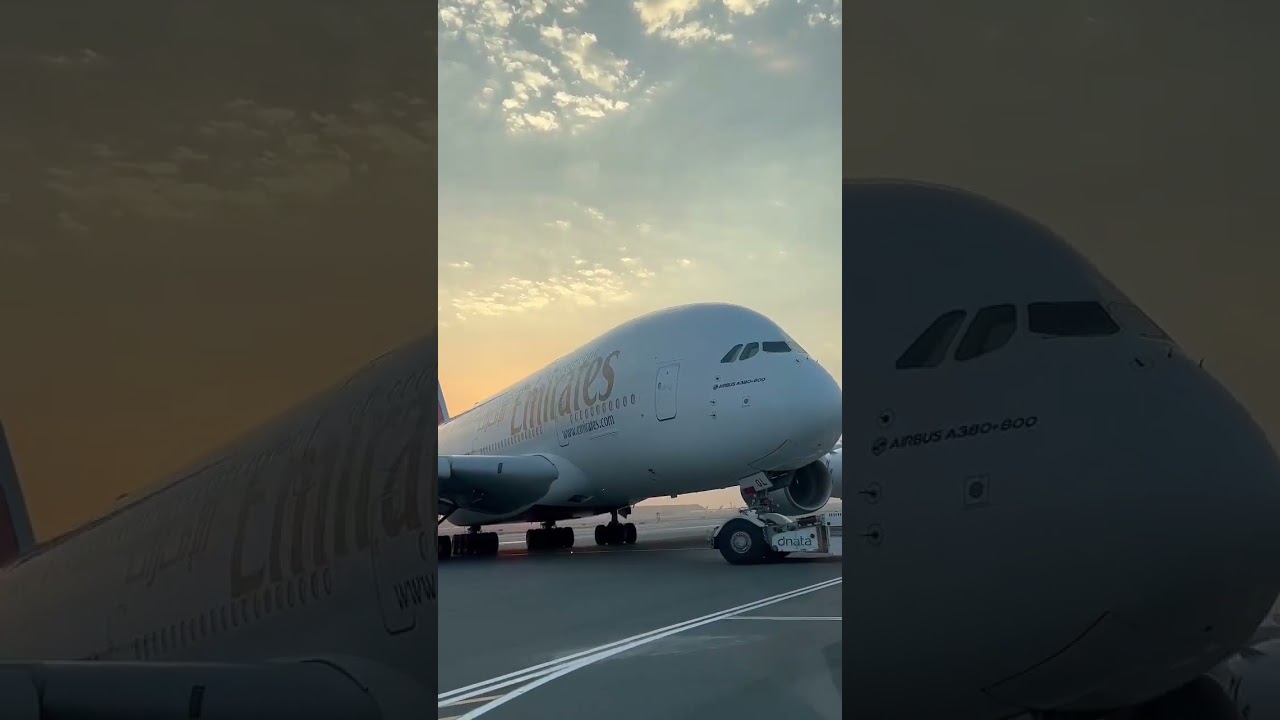 Emirates A380 early morning pushback