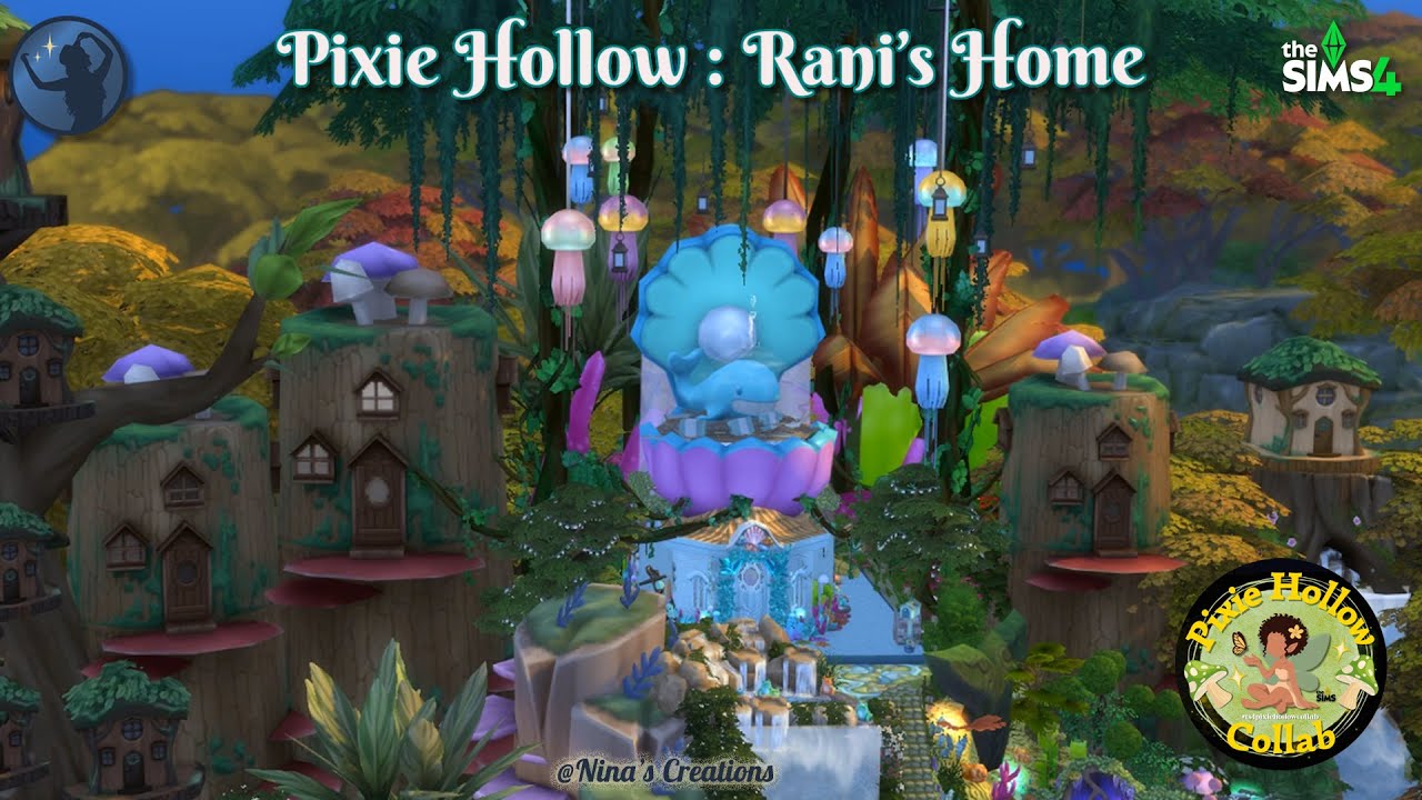 I built Rani's house from Pixie Hollow in the Sims 4 | stop motion speed build | ASMR | No CC