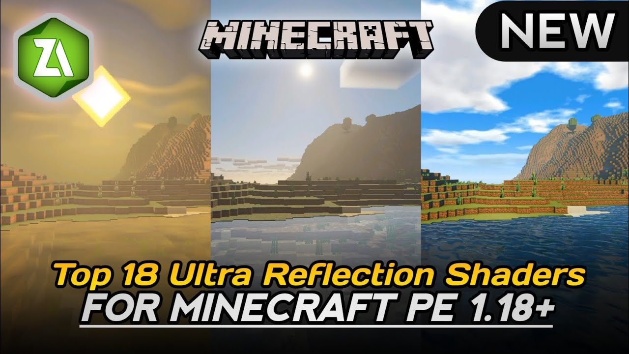 Top 18 Ultra Reflection Shader for Minecraft PE | Looks Java edition 2023. HD official.
