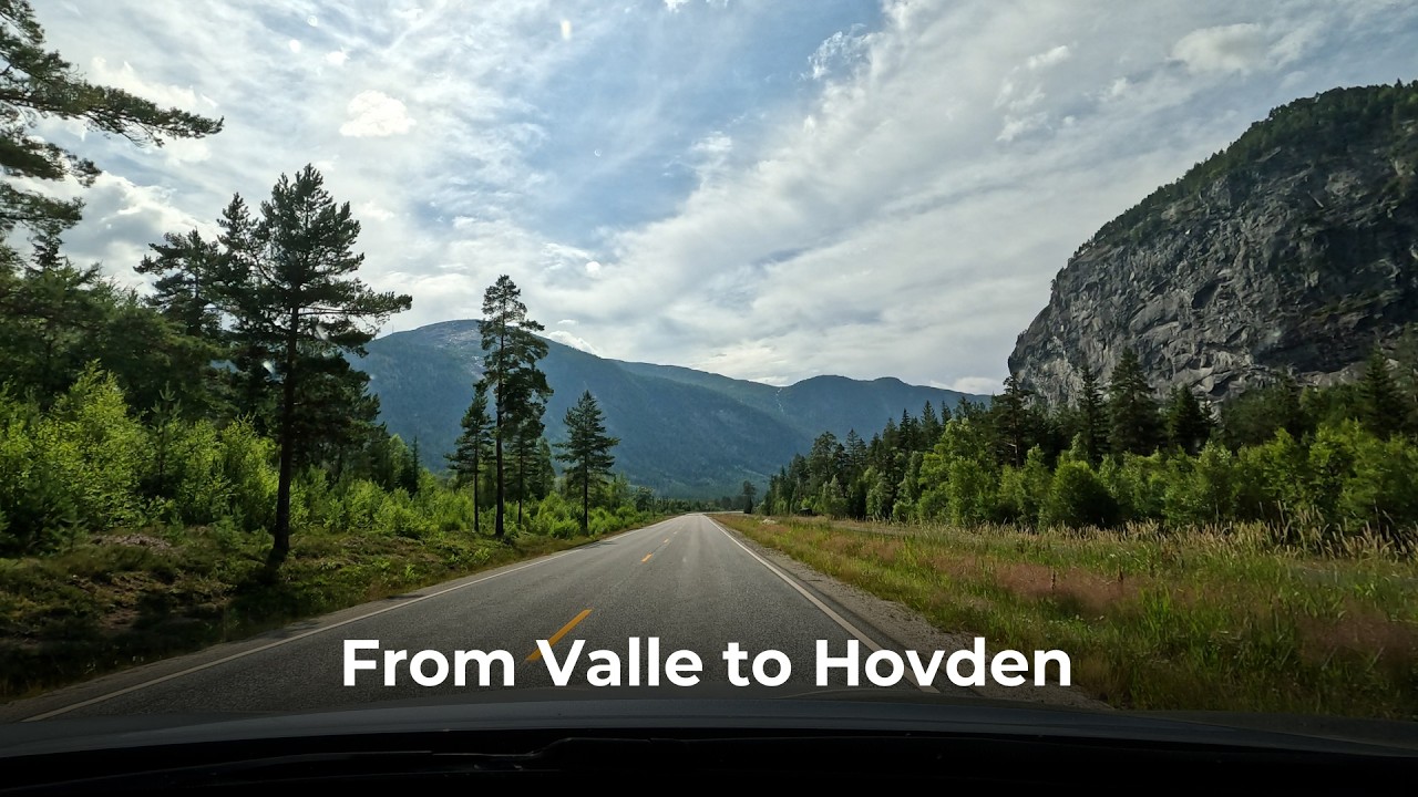 From Valle to Hovden | Driving Norway in Real Time 4K 50FPS