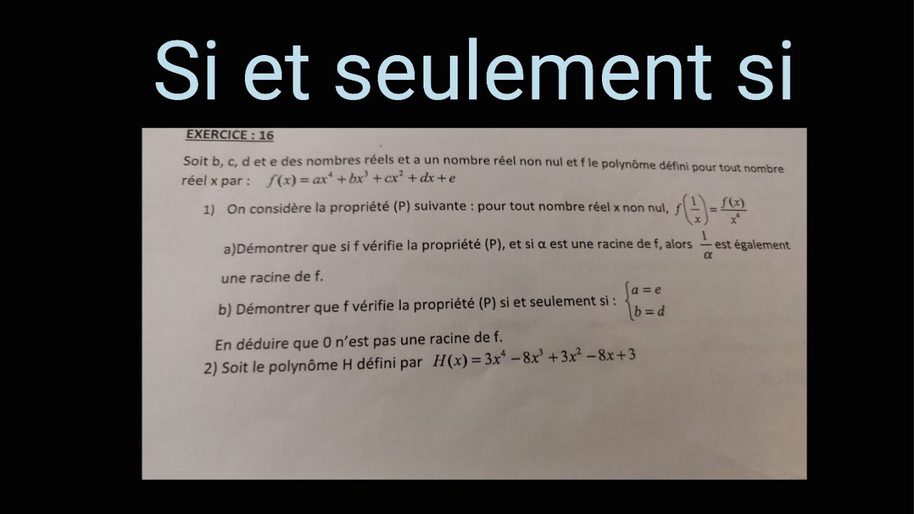 Corrigé Polynômes : Racines inverses et Coefficients symétriques (Niveau 1ère S)