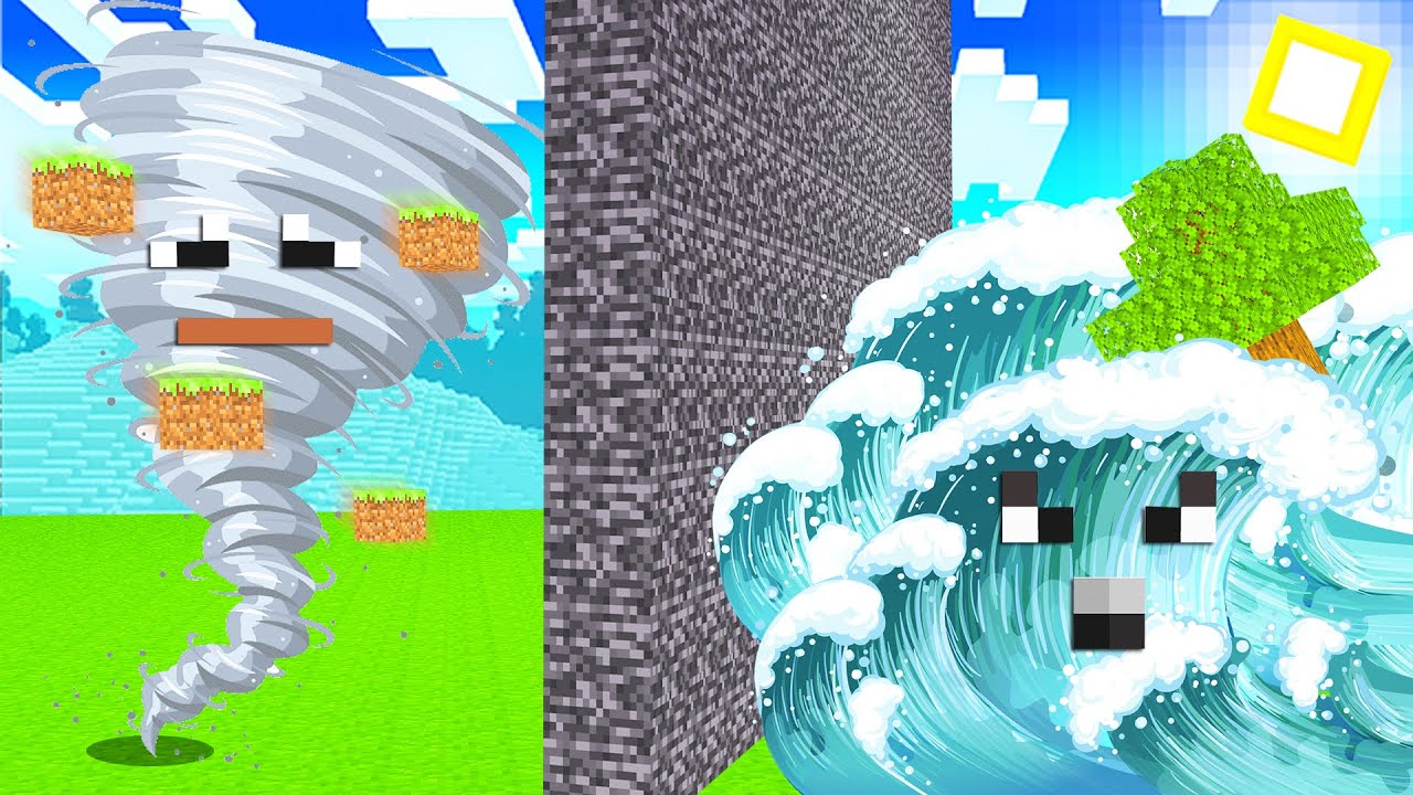 Batalla de Construcción con DESASTRES NATURALES en MINECRAFT