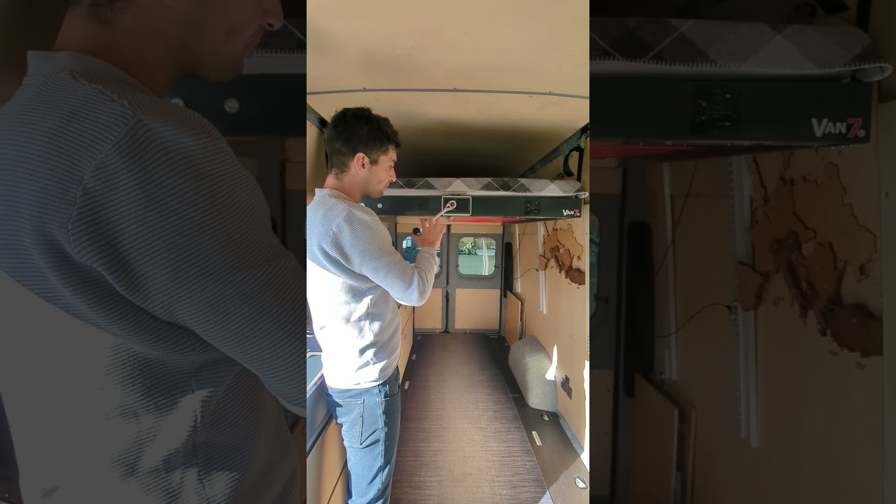 Unser Van7 Hubbett in Action! #van7 #camper #hubbett #vanlife #van #campervan #campingbed #vanbed