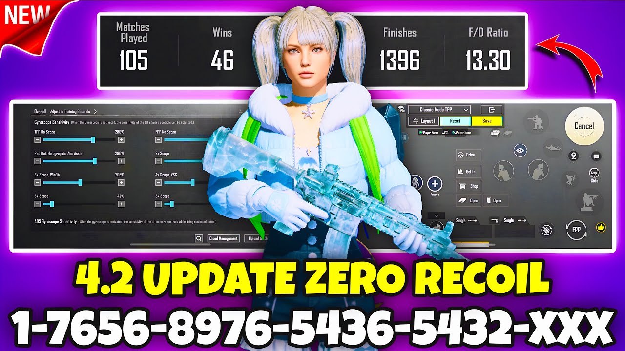 🔥Bgmi sensitivity settings 2026 🥵 | Bgmi best sensitivity settings 😱| Zero recoil sensitivity bgmi.