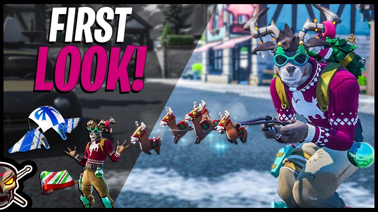 DOLPH First Look & Gameplay | Merry Stripe Wrap | Winter Wrapper Glider (Fortnite Battle Royale)