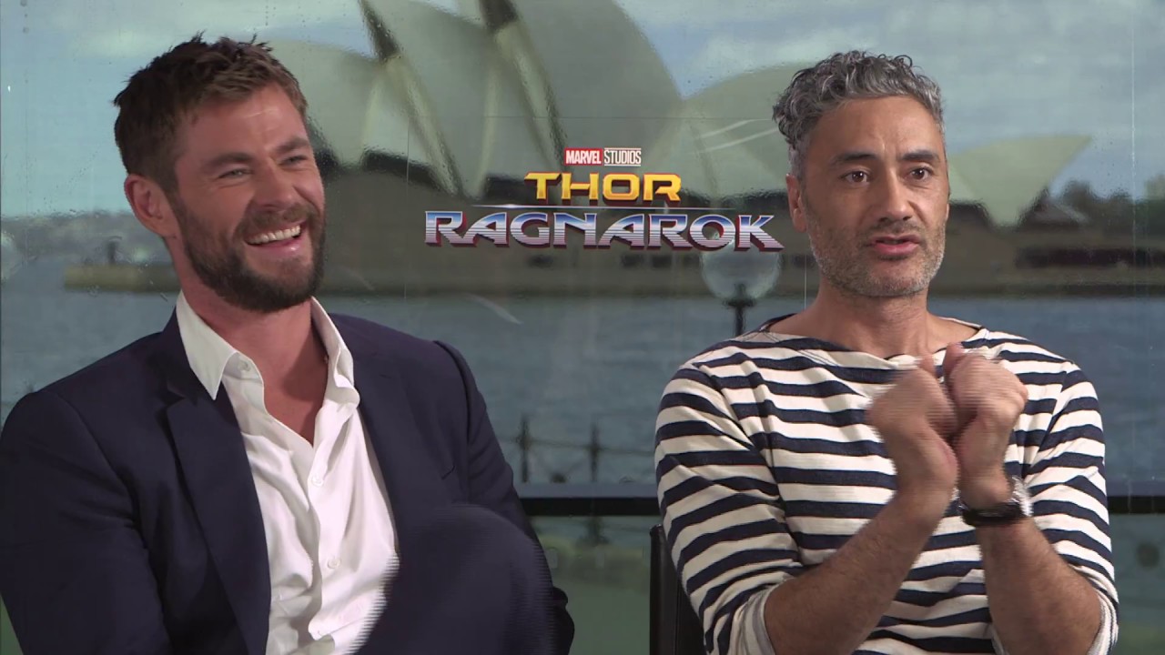 Hrishi K with Chris Hemsworth & Taika Waititi
