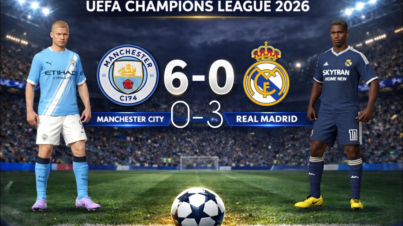 Manchester city 6-0 real madrid (agr6-3)(UEFA champions league)#footballgaming 