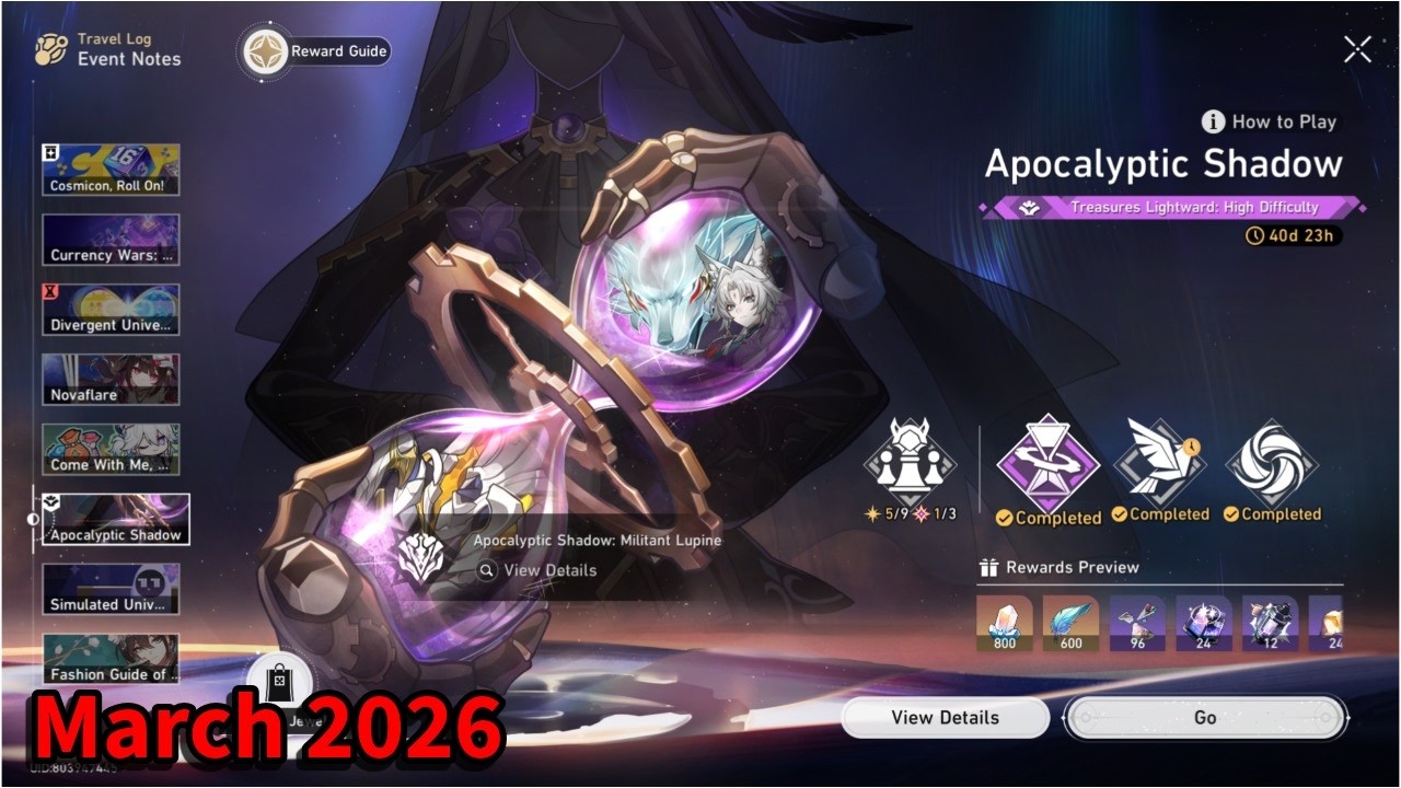 Apocalyptic Shadow March 2026 | HSR 4.0