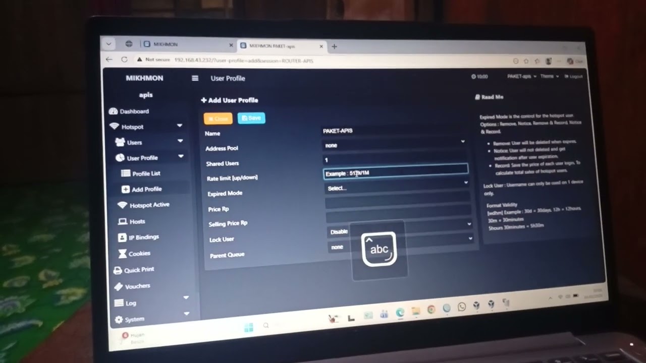 setting mikrotik menggunakan vm, membuat vocer di Mikhmon dan test menggunakan 2 Windows virtual