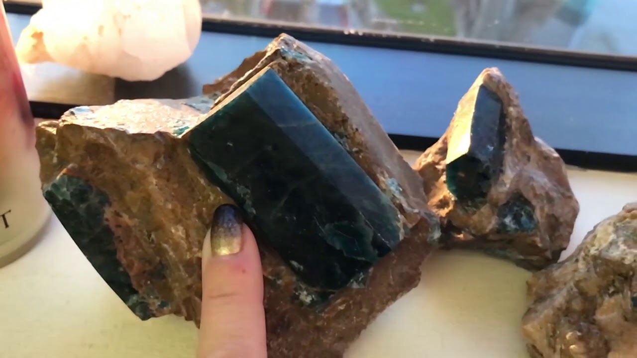 Blue Apatite in Matrix Specimens to Cleanse Your Auric Field