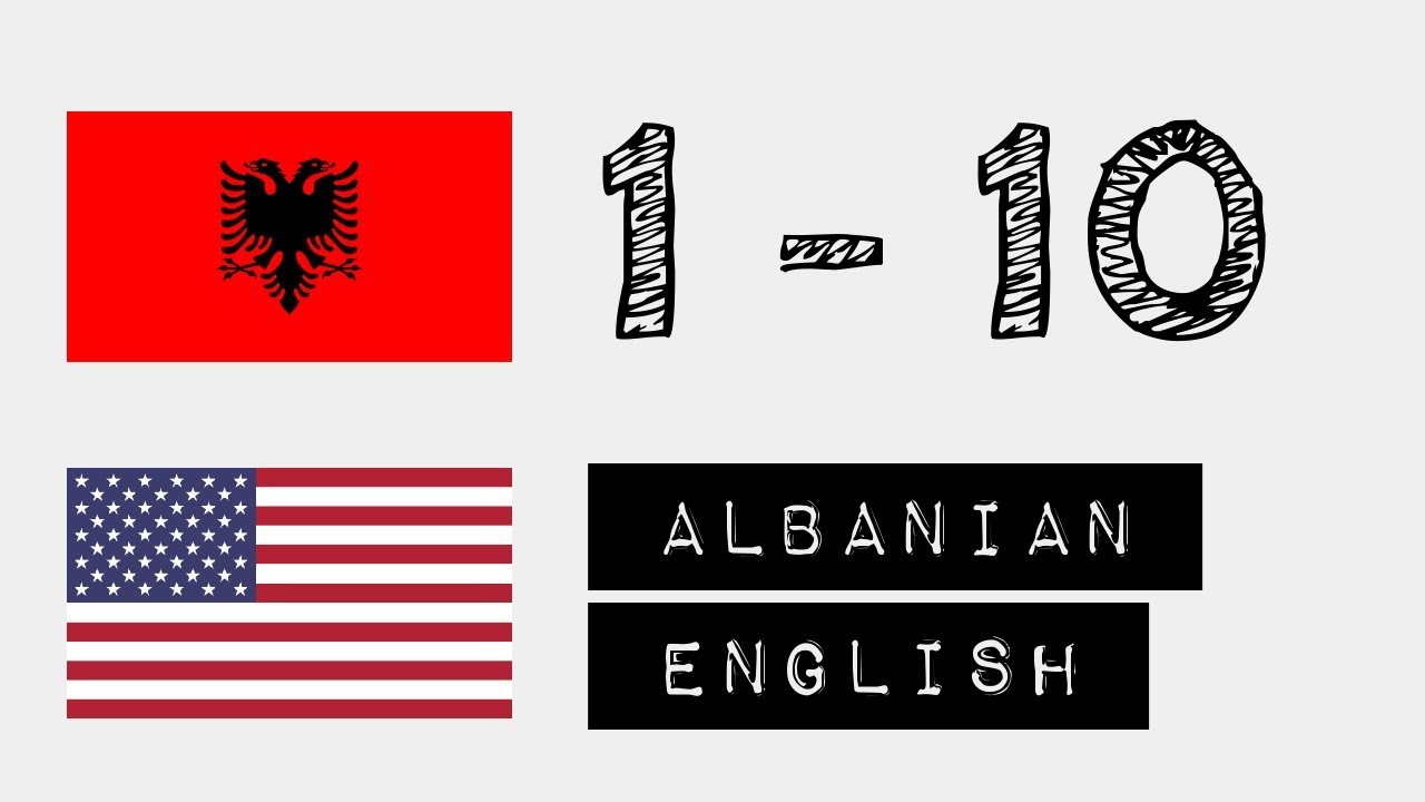Numbers from 1 to 10 - Albanian - English