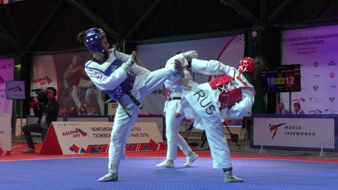 Kristina Tomic (CRO) vs Natalia Antipenko (RUS). European Taekwondo Championships Kazan-2018